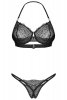 Obsessive Iliosa 2-pcs crotchless set bielizna nocna komplet biustonosz + stringi